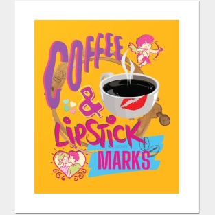 Coffee and Lipstick Marks Posters and Art